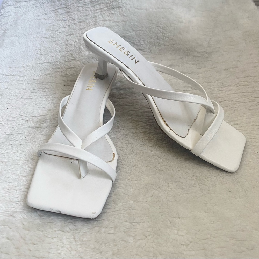 SHEIN White Low Heel Sandal